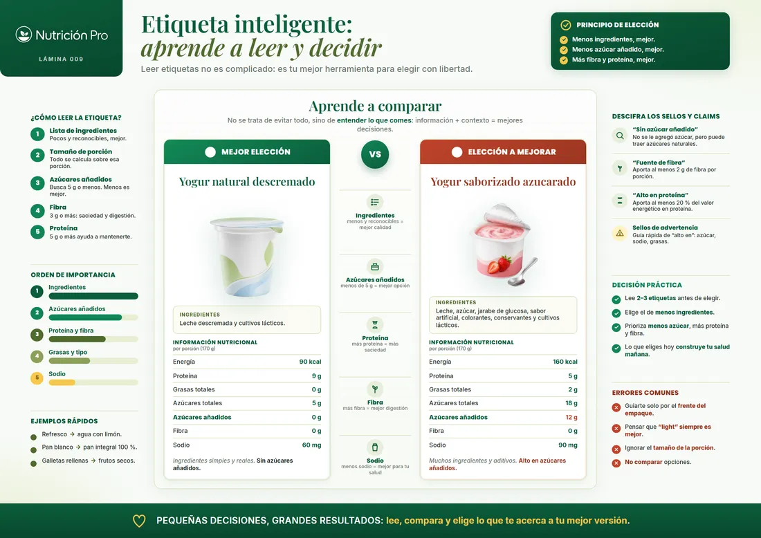 Lámina: cómo leer etiquetas y comparar productos