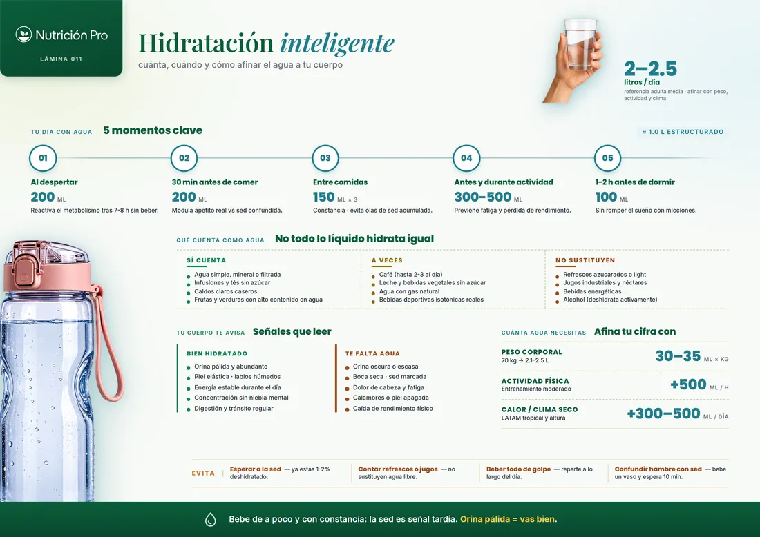 Lámina visual sobre hidratación inteligente